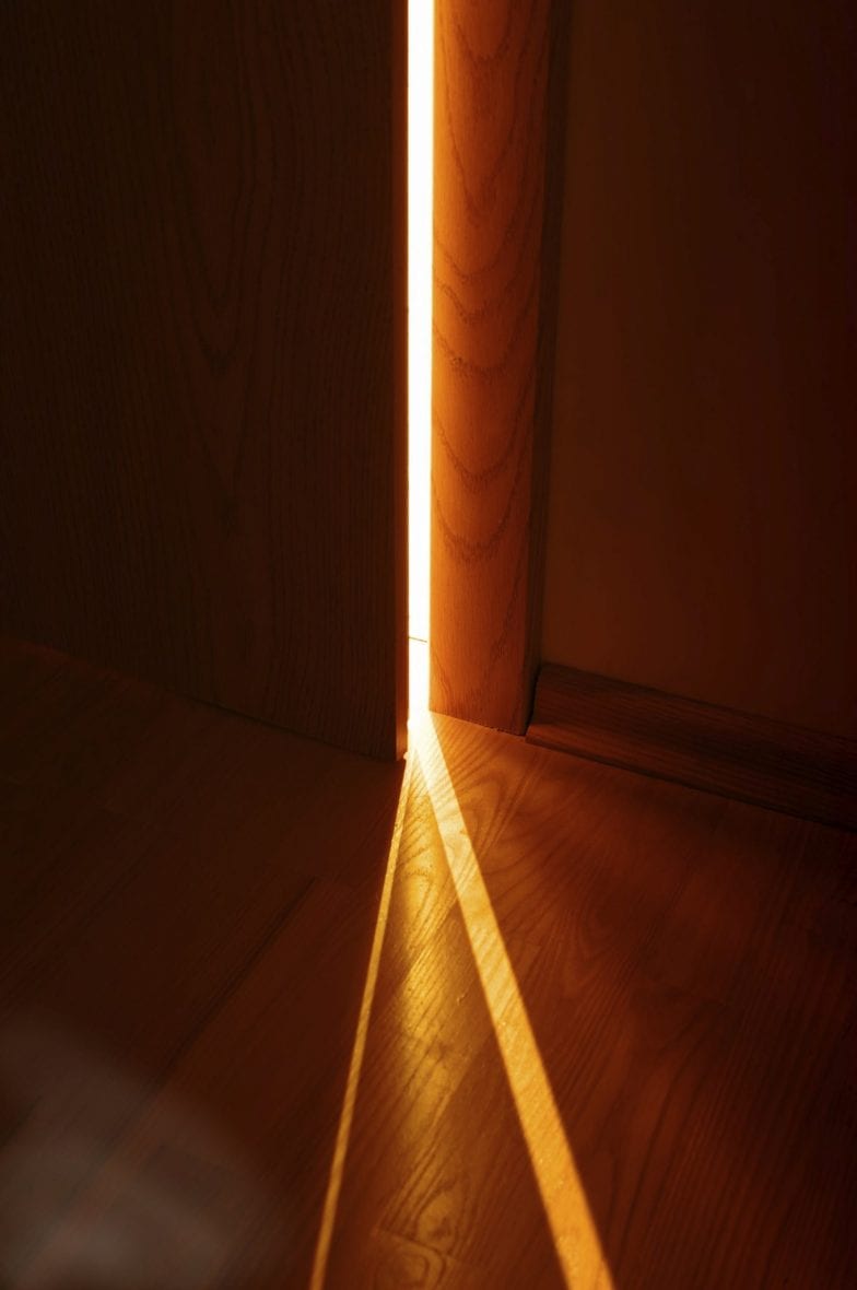 Open door and light